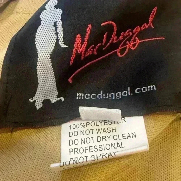 Mac Duggal Beaded Floral Appliqué Midi Sheath Dress Size 14 NWT Style 67853 - Picture 7 of 8